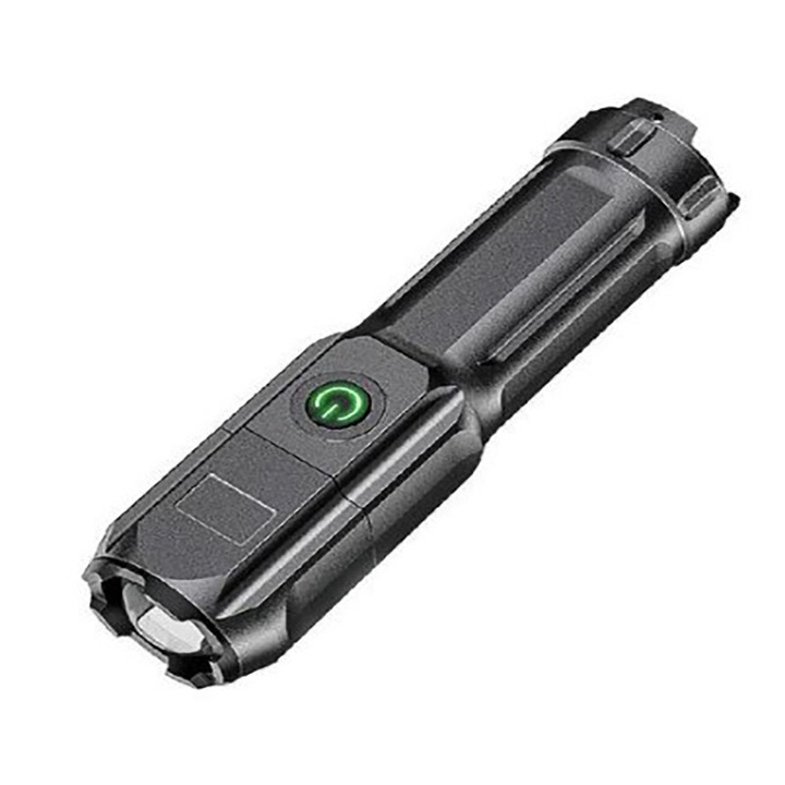 Фенер UAZEO, LED, 3 режима, мащабируем, черен, батерия в комплекта