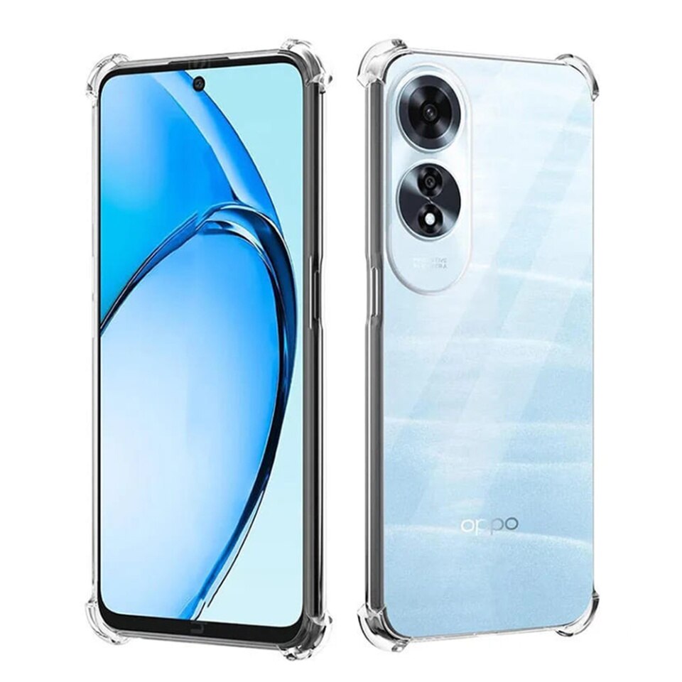 Husa pentru Oppo A60 4G, SKYDDAR INNOVATION, Shockproof Clear din Silicon Slim, Transparenta, set cu sticker