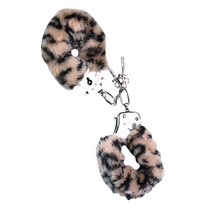 Nmc Love Cuffs Leopard Plush - Leopárd mintájú, fém, plüss bilincs