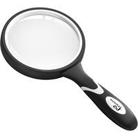 Lupa profesionala de citit, diametru 75 mm, marire optica maxima 10x, alb si negru, Fericire®