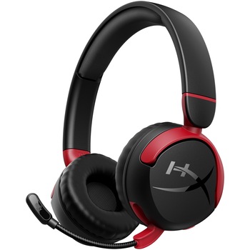 Casti gaming wireless HyperX Cloud Mini, PC/Nintendo Switch/controllere PS/Xbox/tablete, volum limitat la 85dB, Bluetooth/Jack 3.5 mm, autonomie pana la 25 de ore, negru