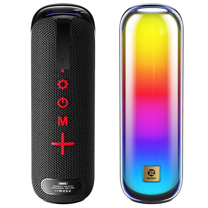 Boxa Portabila, Bluetooth 5.4, Sunet HIFI, 4 ore redare, Ecran Multicolor Dinamic, Negru, 5200mAh, 8x8x25cm
