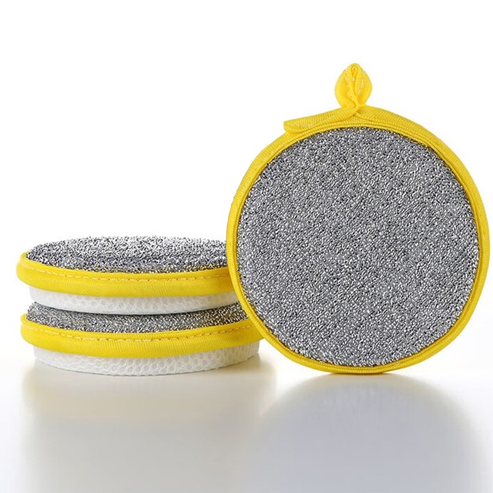 Set 3 bureti de vase COMEWE, dubla fata, non-abrazivi, uscare rapida, 12cm