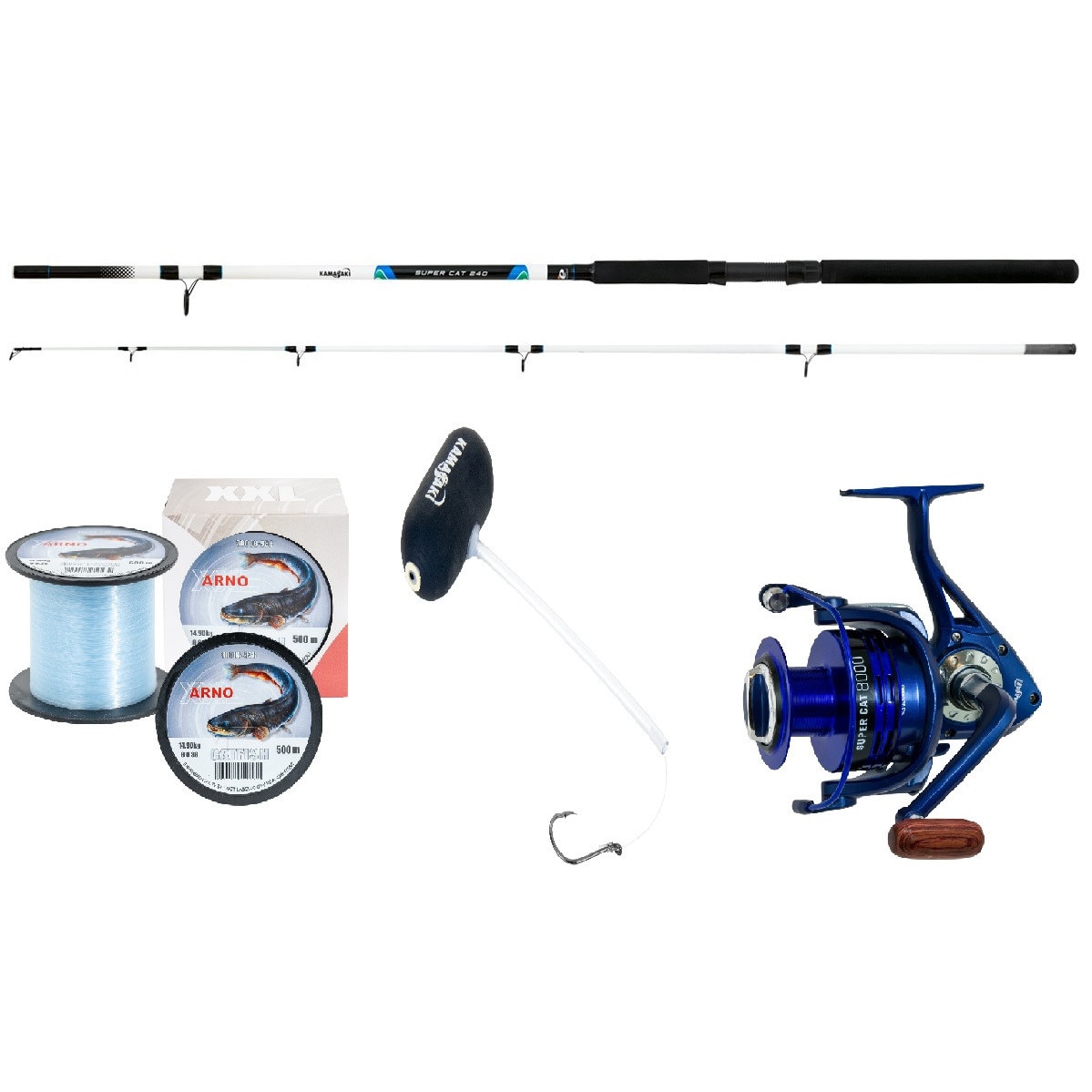 Set Lanseta Somn Kamasaki Super Cat 2, 1m cu mulineta si accesorii