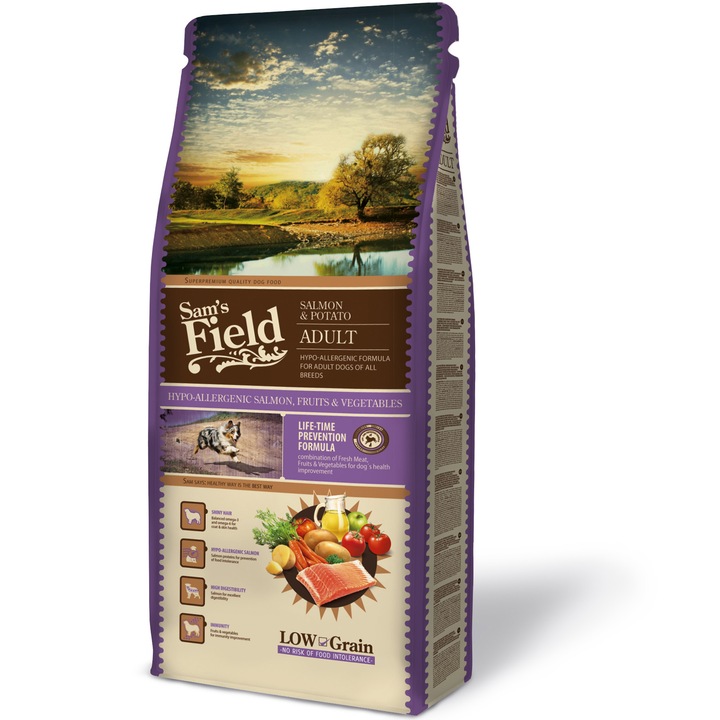 Hrana umeda pentru caini Sam´s Field Somon si Cartofi, Adult 13 kg