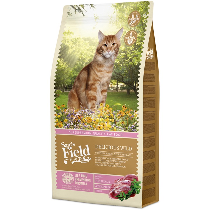 Суха храна за котки Sam's Field Cat Delicious Wild, 7,5 кг