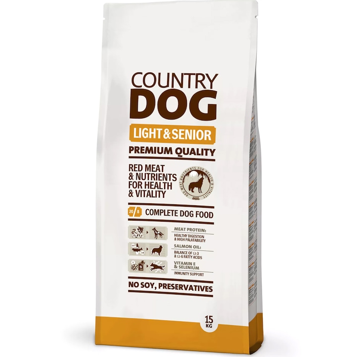 Hrana uscata pentru caini Country Dog Light & Senior 15 kg