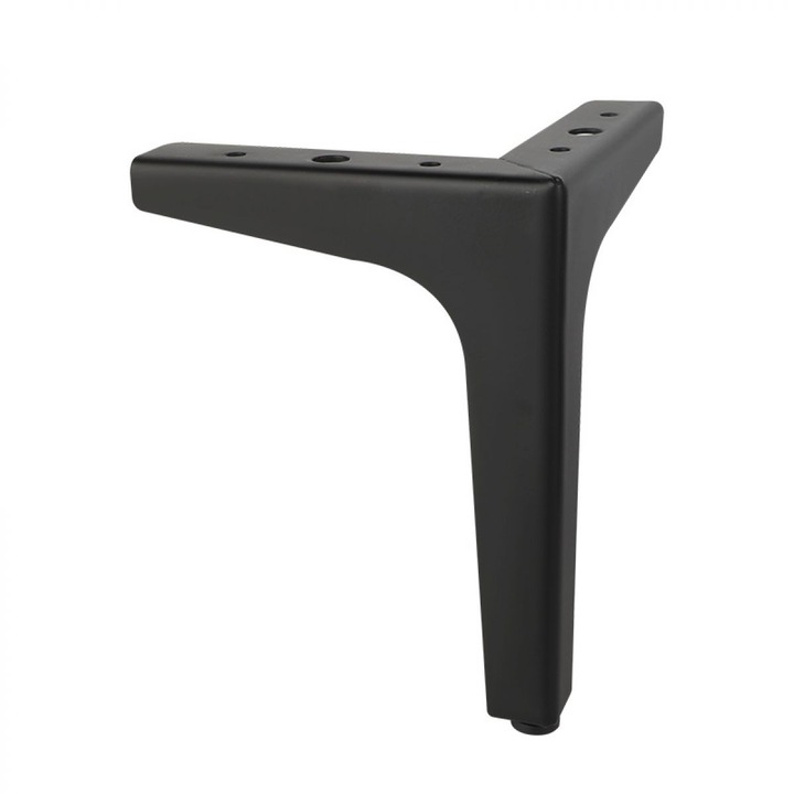 Set 4 picioare mobila, metalice, negru, 130x95x38mm