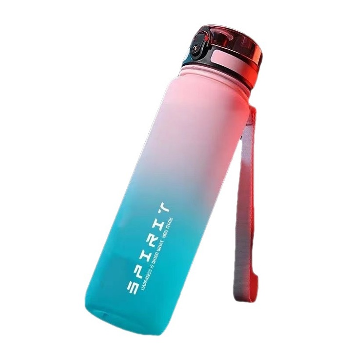 Bidon fitness, tritan, roz-verde, 1000ml, 7.5x28.4cm
