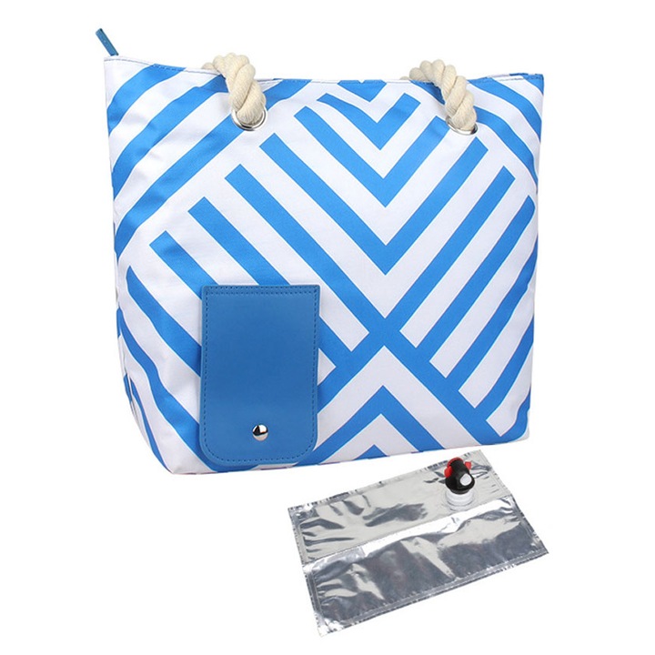 Geanta de plaja, 2000ml, Design izolat, Albastru