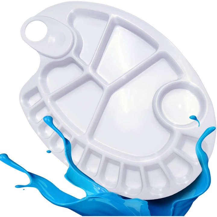 Paleta de amestecare culori, plastic, alb, 20x30cm