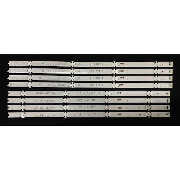 Set barete LG 49" - 4 barete x 8 leduri - 8 bucati x 4 leduri - 3V - 6916L-2453A + 6916L-2552A + 6916L-2710A + 6916L-2712A