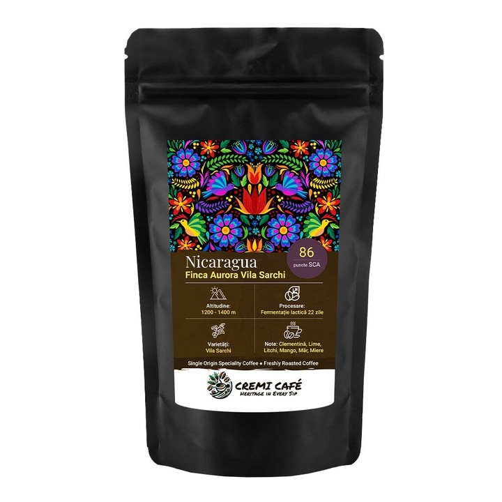 Cafea boabe de specialitate Nicaragua Finca Aurora Vila Sarchi, Cremi Café, 1Kg