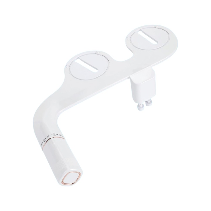 XINLOSHU® самопочистващо се тоалетно биде, контрол на налягането, Ultra-Slim, регулируем ъгъл, за лична хигиена, с измиване, двойни дюзи, бяло