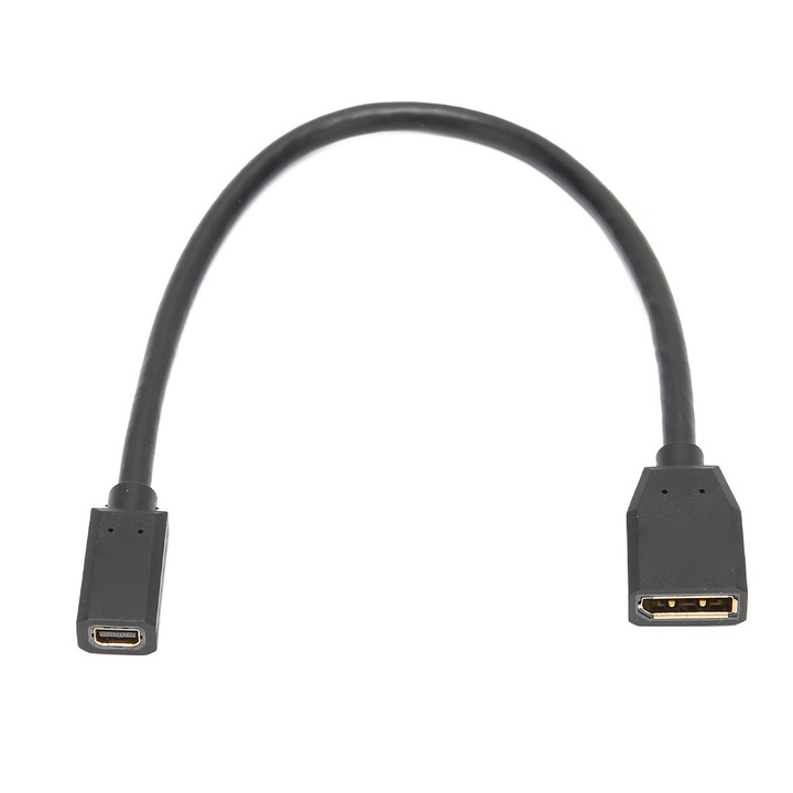 Jormftte Mini DP-DP adapter, 8K, 60Hz, 34Gbps, fekete