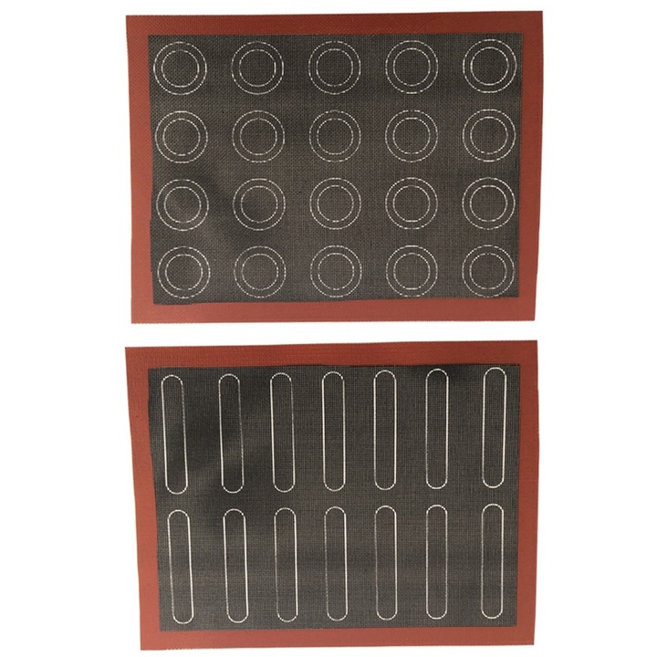 Újrafelhasználható szilikon sütőlap, csúszásmentes, mikroperforált, kekszekhez, macaronokhoz, pizzához, süteményekhez, 30x40cm