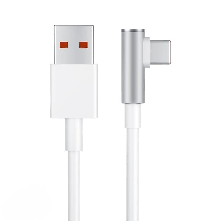 Xiaomi szupergyors töltőkábel, L-alakú USB, 1,5 m, Type-C, 6A, 120 W, fehér