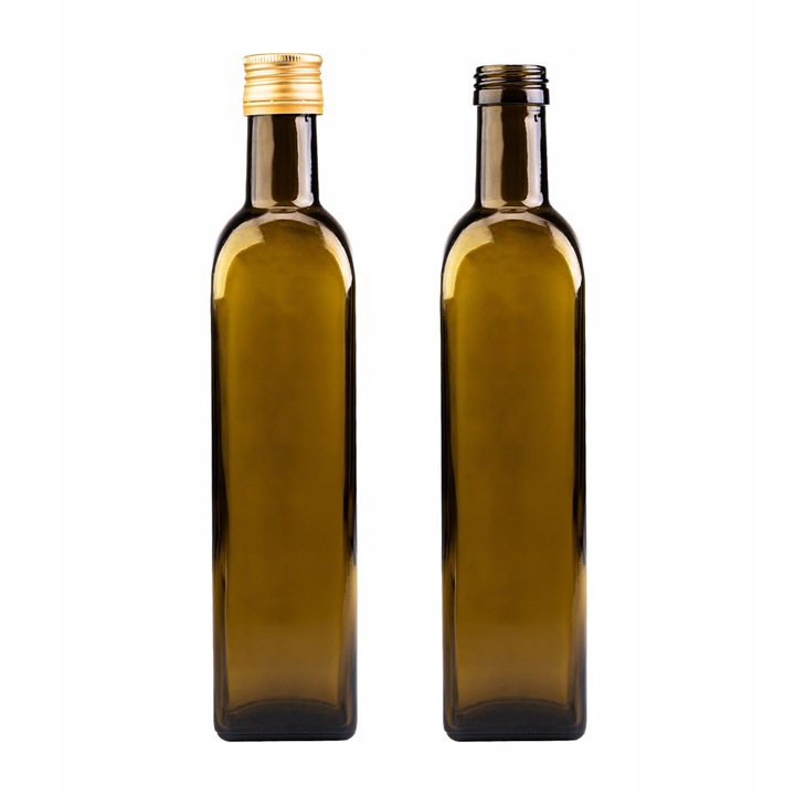 Комплект стъклени бутилки с капачка, Superbutelki, стъкло, 500 мл, стъкло Olivie с UV филтър, висококачествено производство, лесни за почистване, издръжливи, стандартна резба 31,5 мм, 21,5 x 4,5 см, Olivie