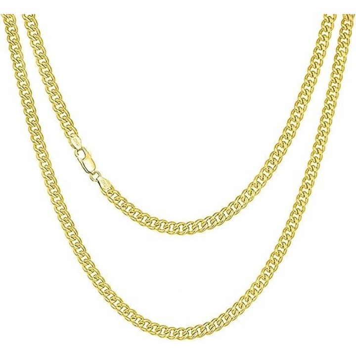 Мъжка верижка Mennica Bydgoska, златист, панцерка, 60 см, сребро 925