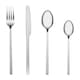 Set de 24 Tacamuri din INOX, WELUVFIT, Q375, 6 x Cutite, 6 x Linguri, 6 x Furculite, 6 x Lingurite, Argintiu