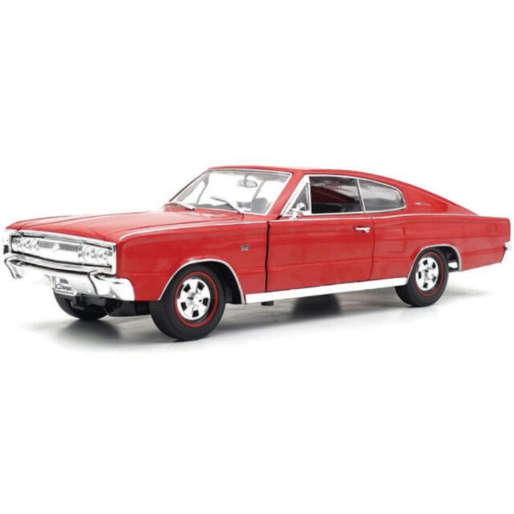 Dodge Charger 1966-os piros autómodell, 1:18 Lucky Die Cast