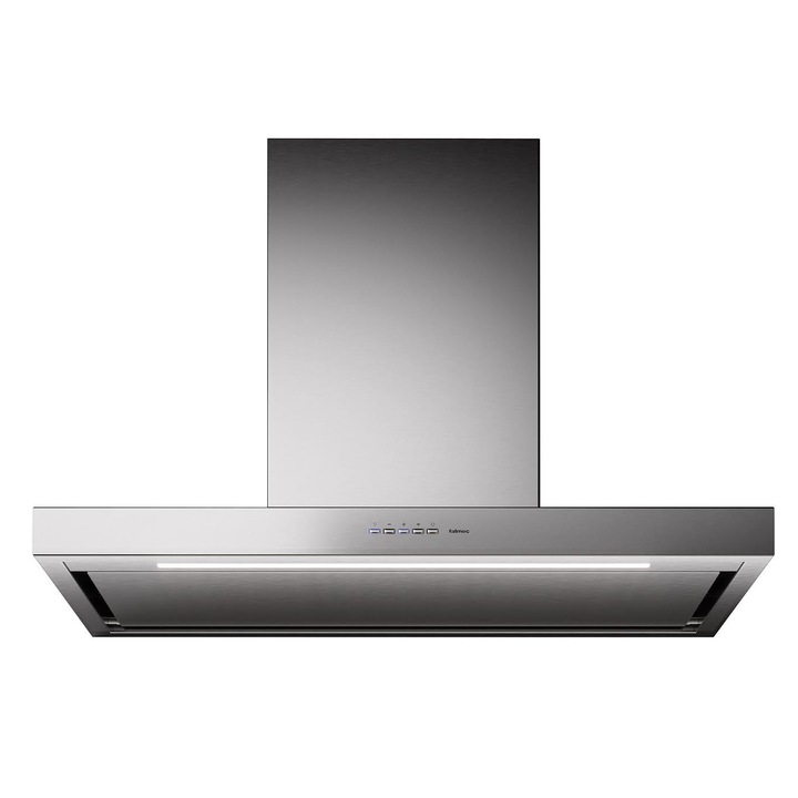 Hota de perete FALMEC PLANE PLUS NRS L=90 cm, cu Sistem de Reducere a Zgomotului, Culoare Inox, Motor 800 mc/h, Sistem de comunicare wireless intre plita si hota Falmec, Aspiratie perimetrala, Iluminare LED dimabila si Dynamic Control electronic