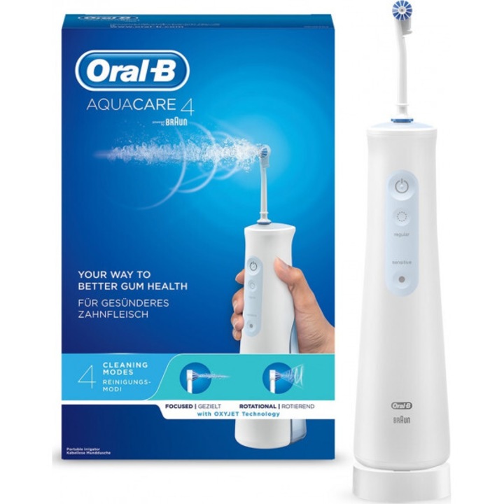 Irigator bucal Oral-B Aquacare 4 Oxyjet, 2 intensitati, fara fir