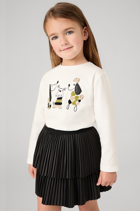 Mayoral, Разкроена плисирана пола, Черен