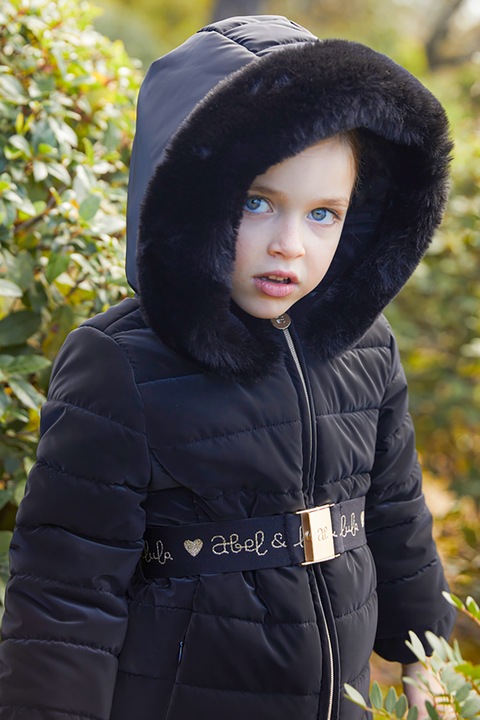 Abel & Lula, Geaca matlasata cu gluga, Negru