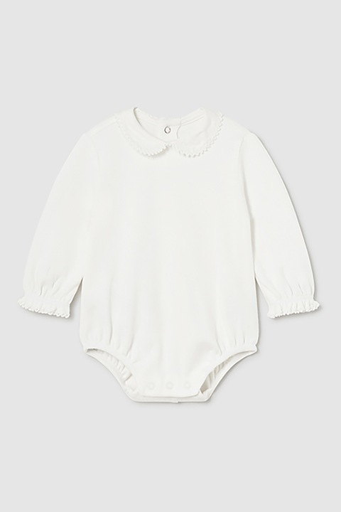 Mayoral, Body de bumbac cu guler Peter-Pan, Alb, 75 CM