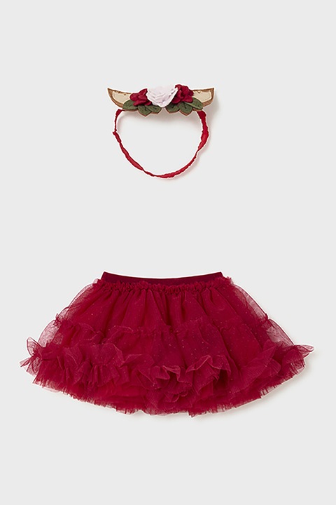 Mayoral, Set de fusta din tul si bentita, Rosu inchis