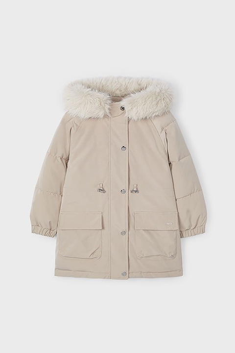 Mayoral, Geaca cu gluga si garnitura detasabila, Maro taupe deschis