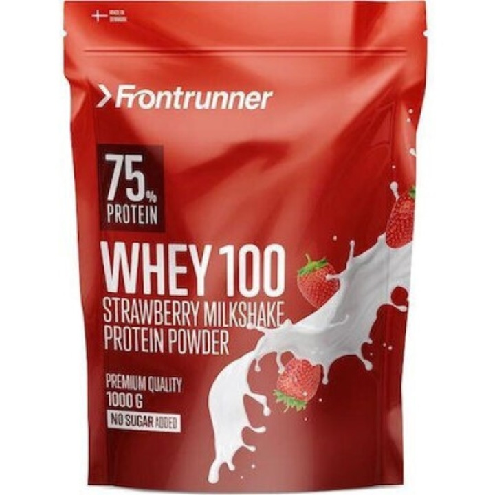 Proteine Natural Care Whey 100, aroma de milkshake cu capsuni, 1kg
