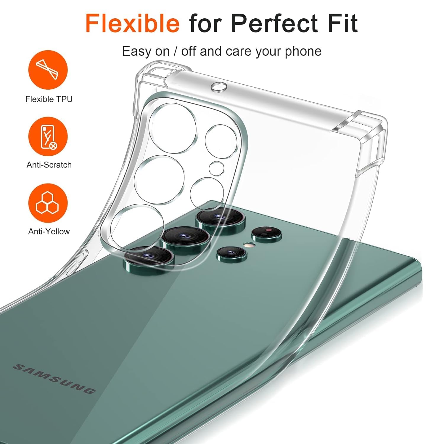 Husa protectie pentru Samsung Galaxy S24 Ultra Anti-Shock 1.5mm cu protectie lentile, transparent