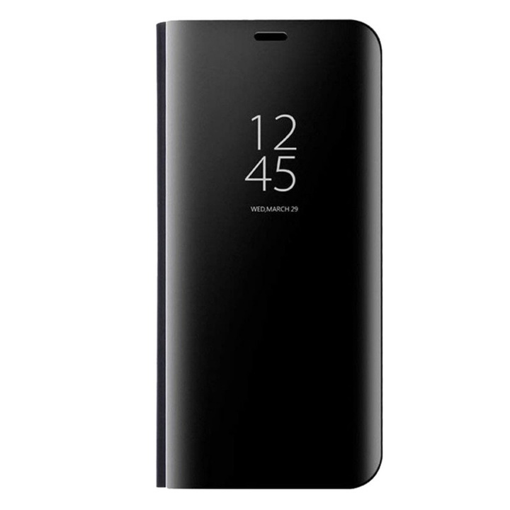Samsung Galaxy A50 / A30s, Flip Wallet Mirror, Fekete, Atlas készülékkel kompatibilis burkolat