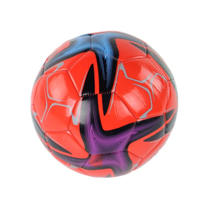 Minge Fotbal LEAN TOYS, 24cm, Rosu cu Grafica, Marimea 5