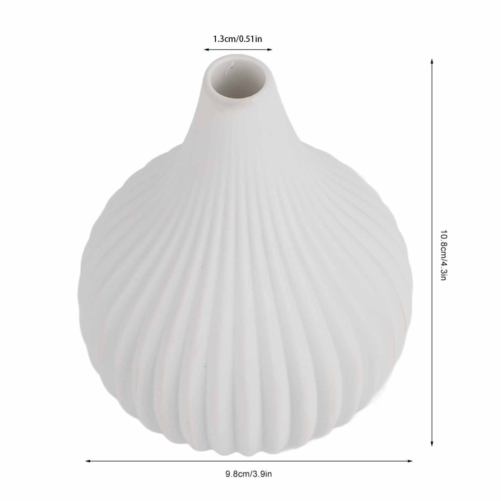 Vaza ceramica simpla, alba, 10.8x9.8x1.3cm, set 1 buc - eMAG.ro