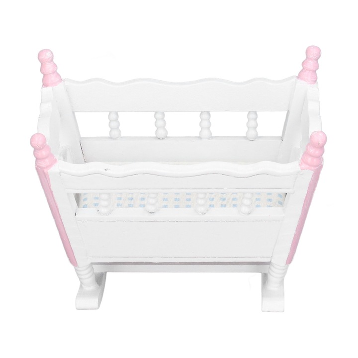 Bababölcső, hosszú cipzárral, Baby Shaker játék, rózsaszín és fehér, 9,2x5,7x7,3 cm