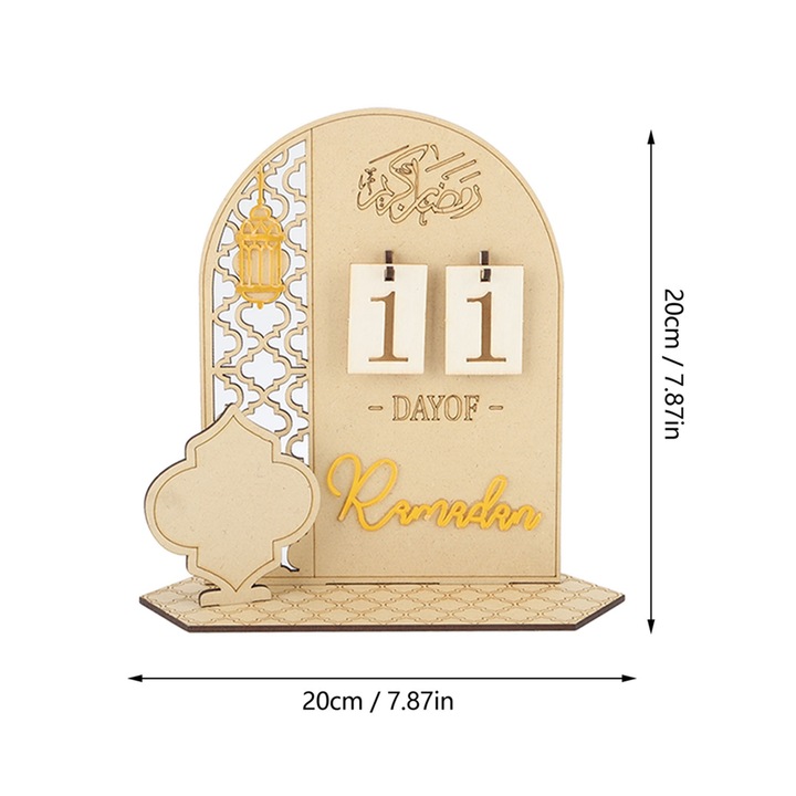 Calendar de numaratoare inversa pentru Ramadan, 20x20cm, Multicolor