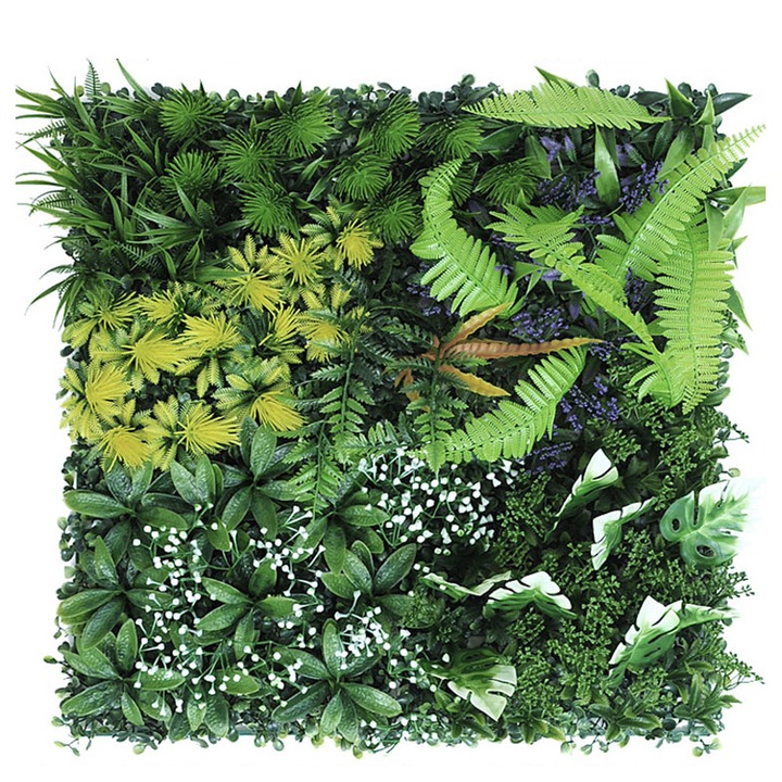 Műfüves panel, 50 x 50 cm, többszínű