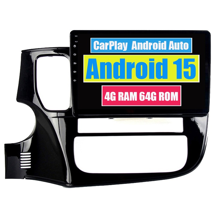 Navigatie GPS pentru Mitsubishi Outlander 3 GF0W GG0W 2012-2018 Citroen C-Crosser Peugeot 4007 2007-2012 CarPlay Android Auto Stereo Radio Bluetooth 4GB RAM, 64GB ROM