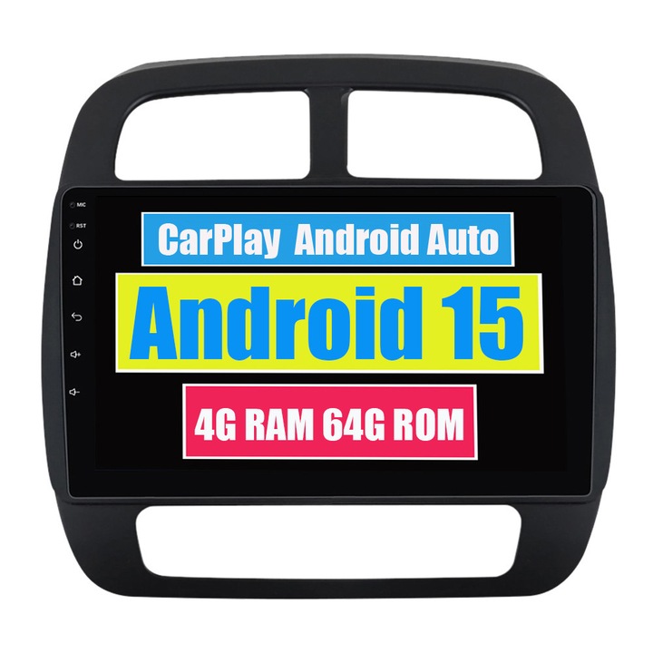 Navigatie GPS pentru Renault Kwid 2015-2019 CarPlay Android Auto Stereo Radio Bluetooth 4GB RAM, 64GB ROM