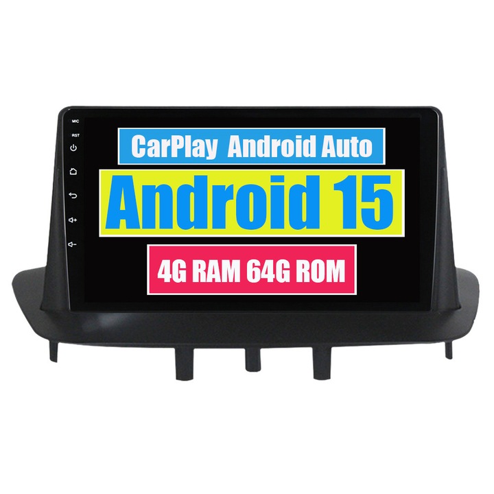 Navigatie GPS pentru Renault Megane 3 2008-2014 CarPlay Android Auto Stereo Radio Bluetooth 4GB RAM, 64GB ROM