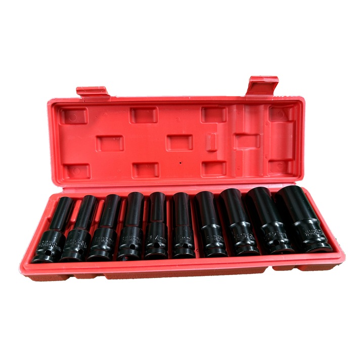 Dugókulcs készlet, GeboTools, hosszú, 1/2", 10-22 mm, 10 db