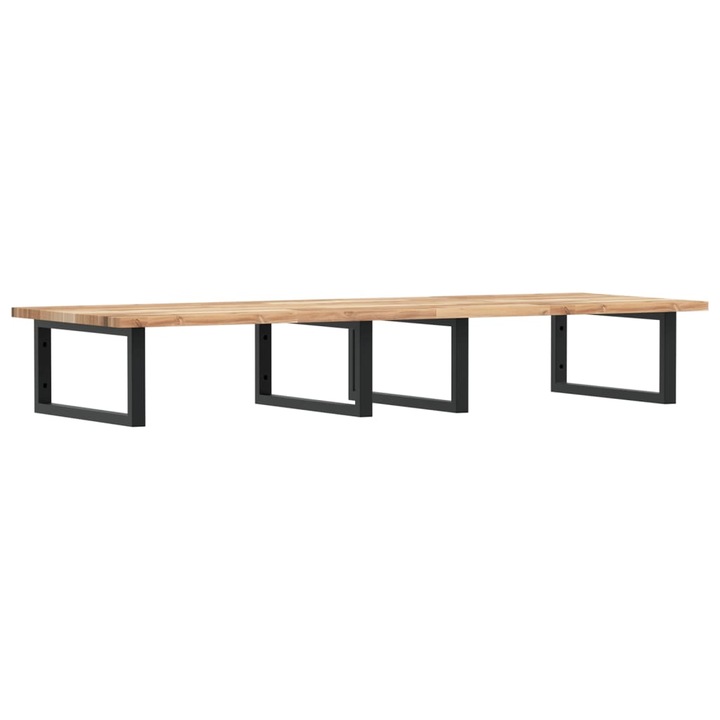 Raft pentru lavoar montat pe perete vidaXL, otel si lemn masiv acacia, 13.46 Kg, Dreptunghiular