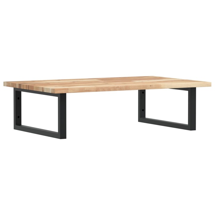 Raft pentru lavoar montat pe perete vidaXL, otel si lemn masiv acacia, 7.16 Kg, Dreptunghiular