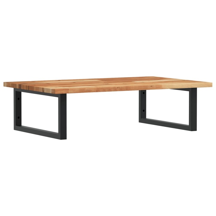 Raft pentru lavoar montat pe perete vidaXL, otel si lemn masiv acacia, 7.26 Kg, Dreptunghiular
