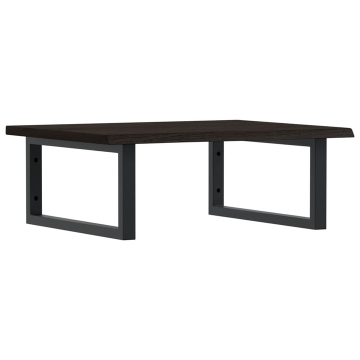 Raft pentru lavoar montat pe perete vidaXL, otel si lemn masiv stejar, 7.96 Kg, Dreptunghiular