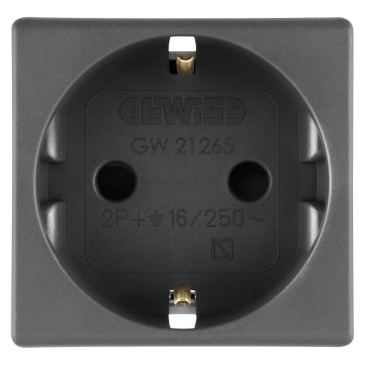 Priza modulara standard 2P+E, negru - 2 module