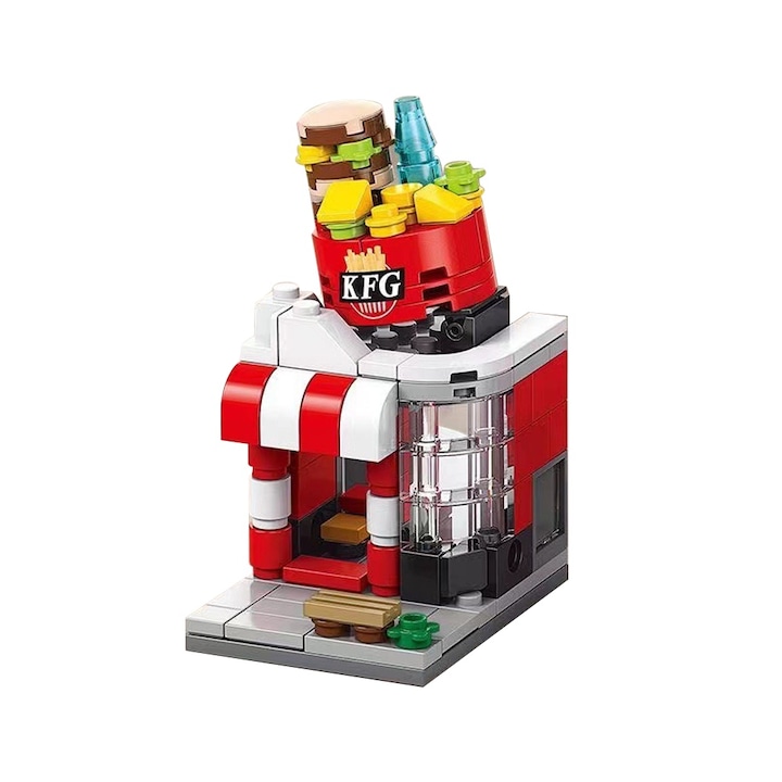 OEM Architecture Classic Építőkészlet, Gyorsétterem, 115 db, 9,3x6,4x4,8 cm, fiúknak, 6+ év, többszínű